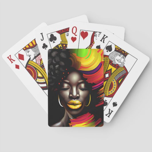 Zwarte koningin Melanin Sista Prachtige onvolkomen Pokerkaarten (Achterkant)