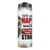 Zwarte koningin melanine poppin sista bevestiging thermosbeker (Voorkant)