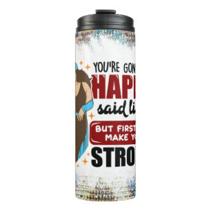 Zwarte koningin melanine poppin sista bevestiging  thermosbeker