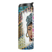 Zwarte koningin melanine poppin sista bevestiging  thermosbeker (Gedraaid links)