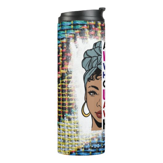 Zwarte koningin melanine poppin sista bevestiging  thermosbeker (Gedraaid links)