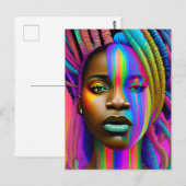 Zwarte koningin melanine Sista Afro-Amerikaanse sc Briefkaart (Voorkant / Achterkant)