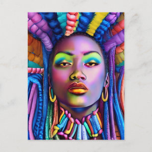 Zwarte koningin melanine Sista Afro-Amerikaanse vr Feestdagenkaart