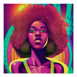 Zwarte koningin melanine Sista Afro-Amerikaanse vr Perfect Poster
