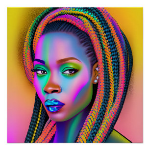 Zwarte koningin melanine Sista Afro-Amerikaanse vr Perfect Poster