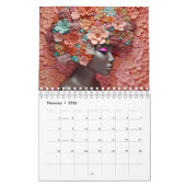 Zwarte koningin melanine sista bloem krullend afro kalender (Feb 2026)