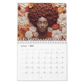 Zwarte koningin melanine sista bloem krullend afro kalender (Jan 2026)