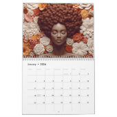 Zwarte koningin melanine sista bloem krullend afro kalender (Jan 2026)