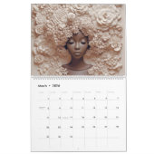 Zwarte koningin melanine sista bloem krullend afro kalender (Mar 2026)