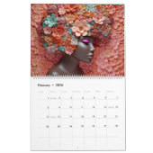 Zwarte koningin melanine sista bloem krullend afro kalender (Feb 2026)