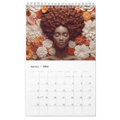 Zwarte koningin melanine sista bloem krullend afro kalender (Jan 2026)
