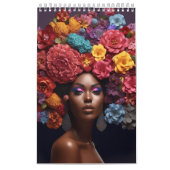 Zwarte koningin melanine sista bloem krullend afro kalender (Hoes)