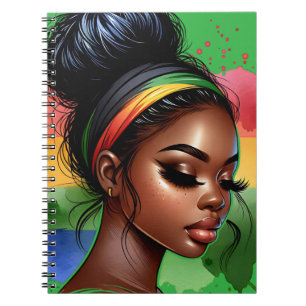 Zwarte koningin melanine sista magische bruine hui notitieboek