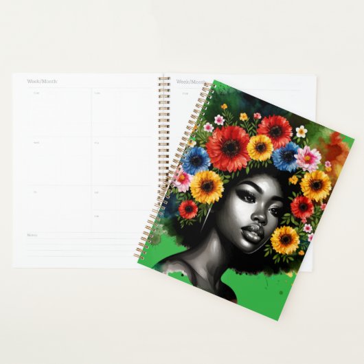 Zwarte koningin melanine sista magische bruine hui planner (Display)