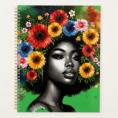 Zwarte koningin melanine sista magische bruine hui planner (Voorkant)