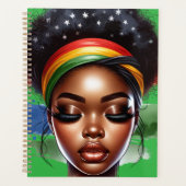 Zwarte koningin melanine sista magische bruine hui planner (Voorkant)