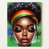 Zwarte koningin melanine sista magische bruine hui planner (Achterkant)