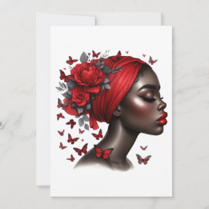 Zwarte koningin melanine sista verjaardag liefde kaart