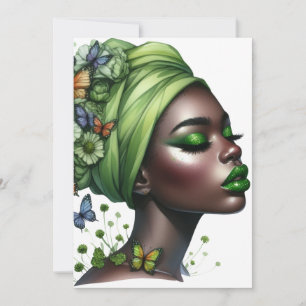 Zwarte koningin melanine sista verjaardag liefde kaart