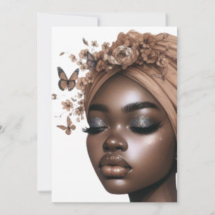 Zwarte koningin melanine sista verjaardag liefde kaart