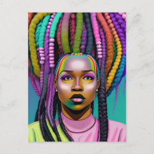 Zwarte koningin melanine Zuster Afro-Amerikaanse s Briefkaart