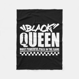 Zwarte koningin met de machtigste schaak Afrikaans Fleece Deken