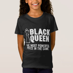 Zwarte koningin met de machtigste schaak Afrikaans T-shirt
