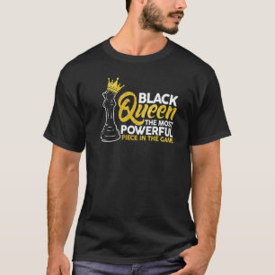 Zwarte koningin met de machtigste schaak Afrikaans T-shirt