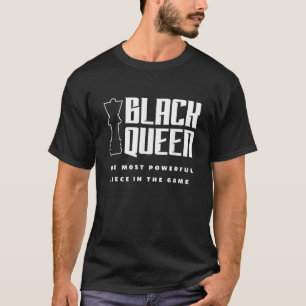 Zwarte koningin met de machtigste schaak Afrikaans T-shirt