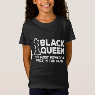 Zwarte koningin met de machtigste schaak Afrikaans T-shirt