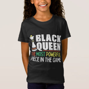 Zwarte koningin met de machtigste schaak-Afrikaans T-shirt