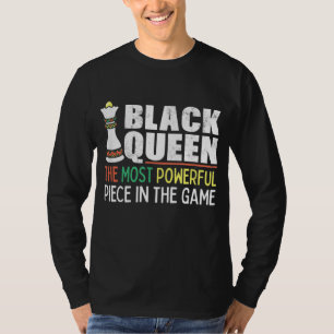 Zwarte koningin met de machtigste schaak-Afrikaans T-shirt