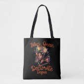 Zwarte koningin met doctoraatsgraad Afstuderen PhD Tote Bag (Voorkant)
