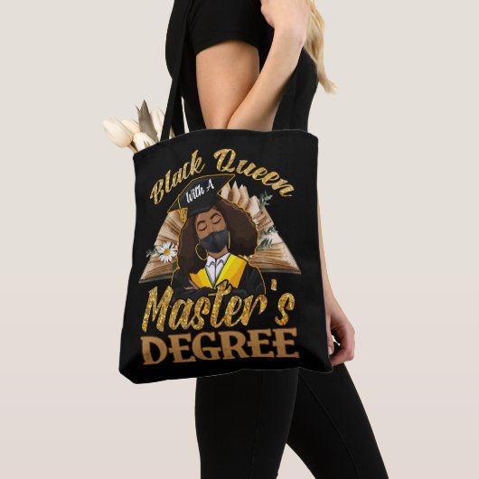 Zwarte koningin met een mastergraad Afstuderen Tote Bag (Dichtbij)