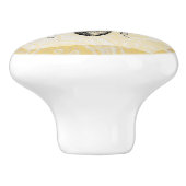 zwarte koningin met gouden achtergrond keramische knop (Zijkant)