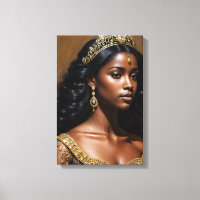 Zwarte Koningin met Tiara Portret