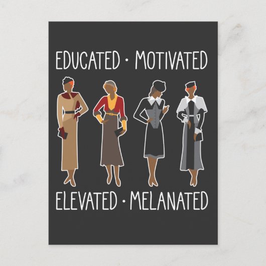 Zwarte koningin Onderwezen Motivated African Ameri Briefkaart (Voorkant)