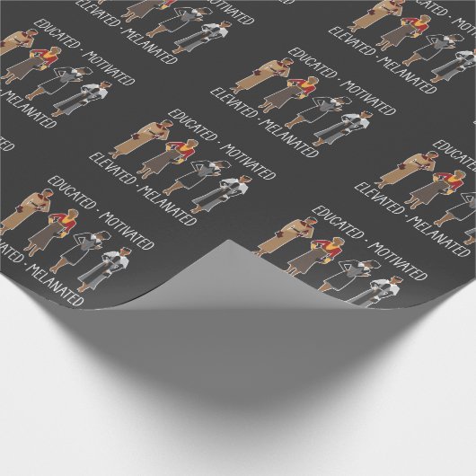 Zwarte koningin Onderwezen Motivated African Ameri Cadeaupapier (Hoek)