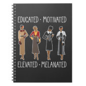 Zwarte koningin Onderwezen Motivated African Ameri Notitieboek (Voorkant)