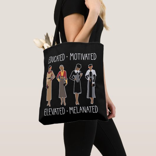 Zwarte koningin Onderwezen Motivated African Ameri Tote Bag (Dichtbij)