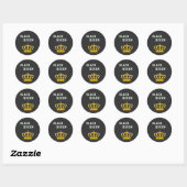 zwarte koningin ronde sticker (Vel)