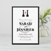 Zwarte koningin schaakstukken Lesbian Wedding Kaart (Staand voorkant)