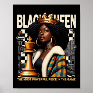 Zwarte Koningin Schaken Empowerment Zwarte Cultuur Poster