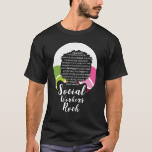 Zwarte Koningin Sociale Werknemers Rock Magic Diva T-shirt