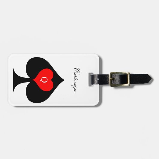 Zwarte koningin van de schoppen Red Heart Thunder_ Bagagelabel (Voorkant horizontaal)