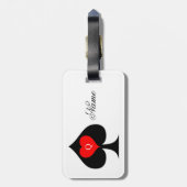 Zwarte koningin van de schoppen Red Heart Thunder_ Bagagelabel (Achterkant verticaal)