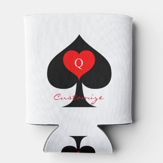 Zwarte koningin van de schoppen Red Heart Thunder_ Blikjeskoeler (Achterkant)