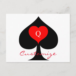 Zwarte koningin van de schoppen Red Heart Thunder_ Briefkaart