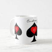 Zwarte koningin van de schoppen Red Heart Thunder_ Koffiemok (Voorkant links)