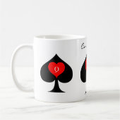 Zwarte koningin van de schoppen Red Heart Thunder_ Koffiemok (Links)
